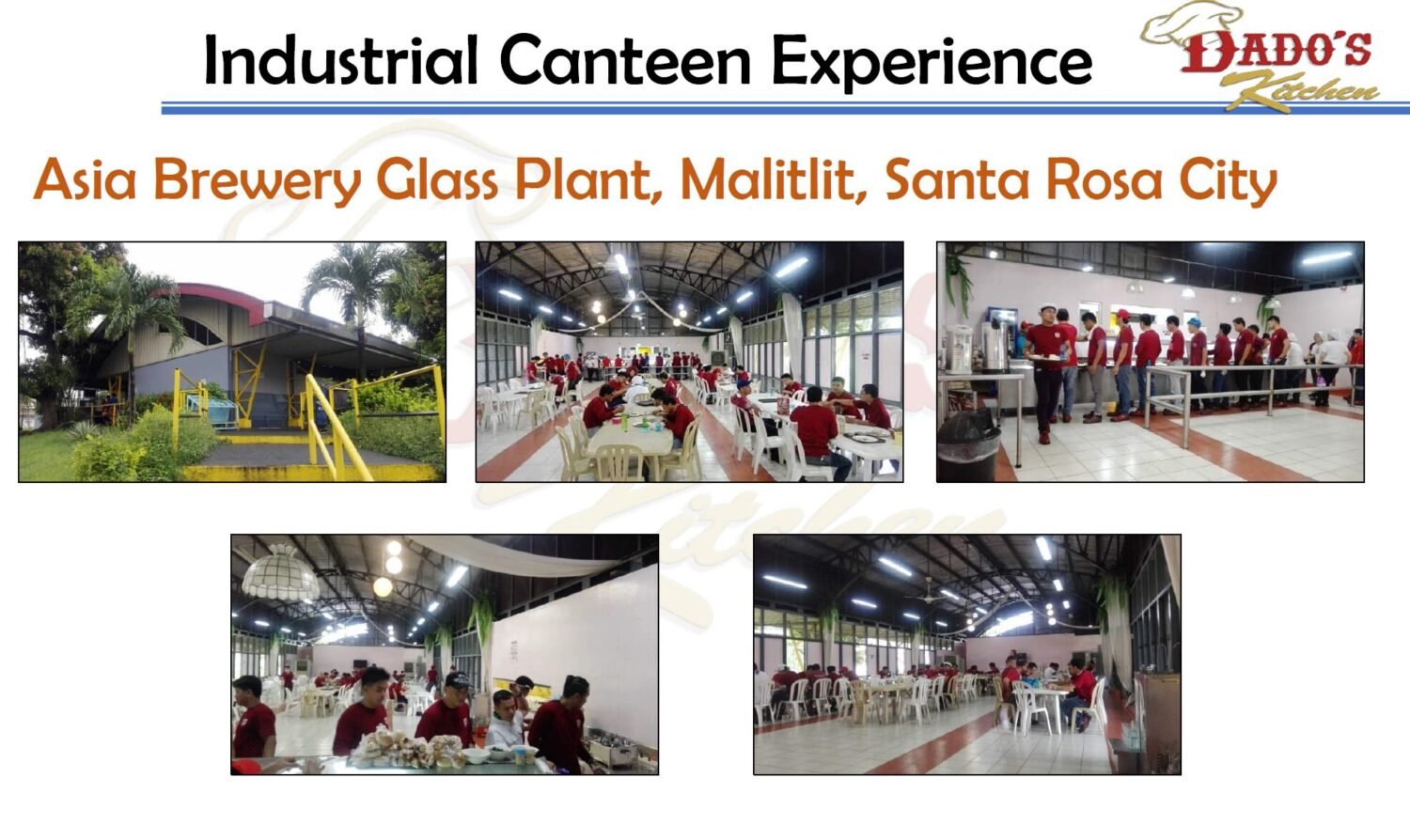 Asia Brewery Inc. chooses Dado's kitchen canteen concessionaire for their canteen up to this day